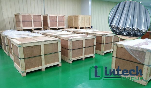 Ảnh lô hàng con lăn suất sang Nhật Bản