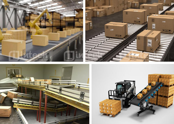 Băng tải con lăn - Băng tải pvc thùng carton