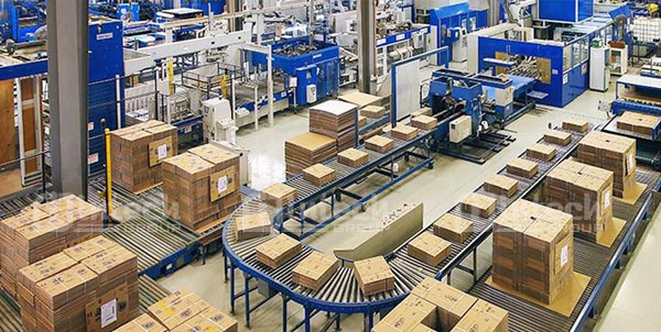 Băng tải con lăn ứng dụng trong nhà máy sản xuất