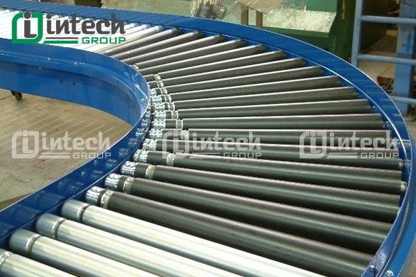 Đặc điểm con lăn chuyển hướng trong băng tải cong 60 độ