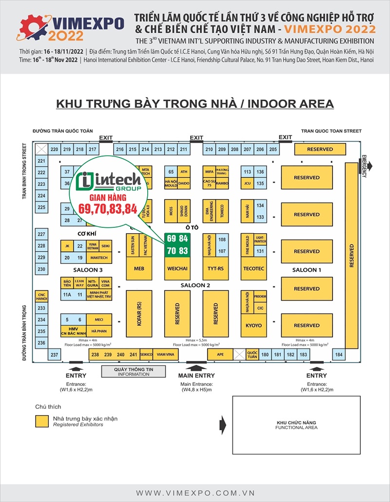 Gian hàng Intech tại triển lãm VIMEXPO 2022