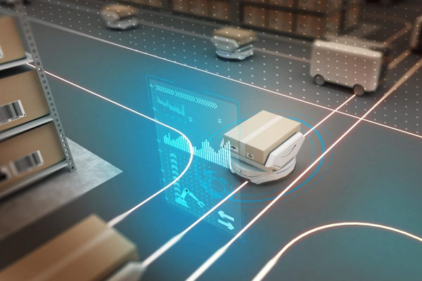 Xe AGV kết nối hệ thống điều khiển nhà kho thông minh